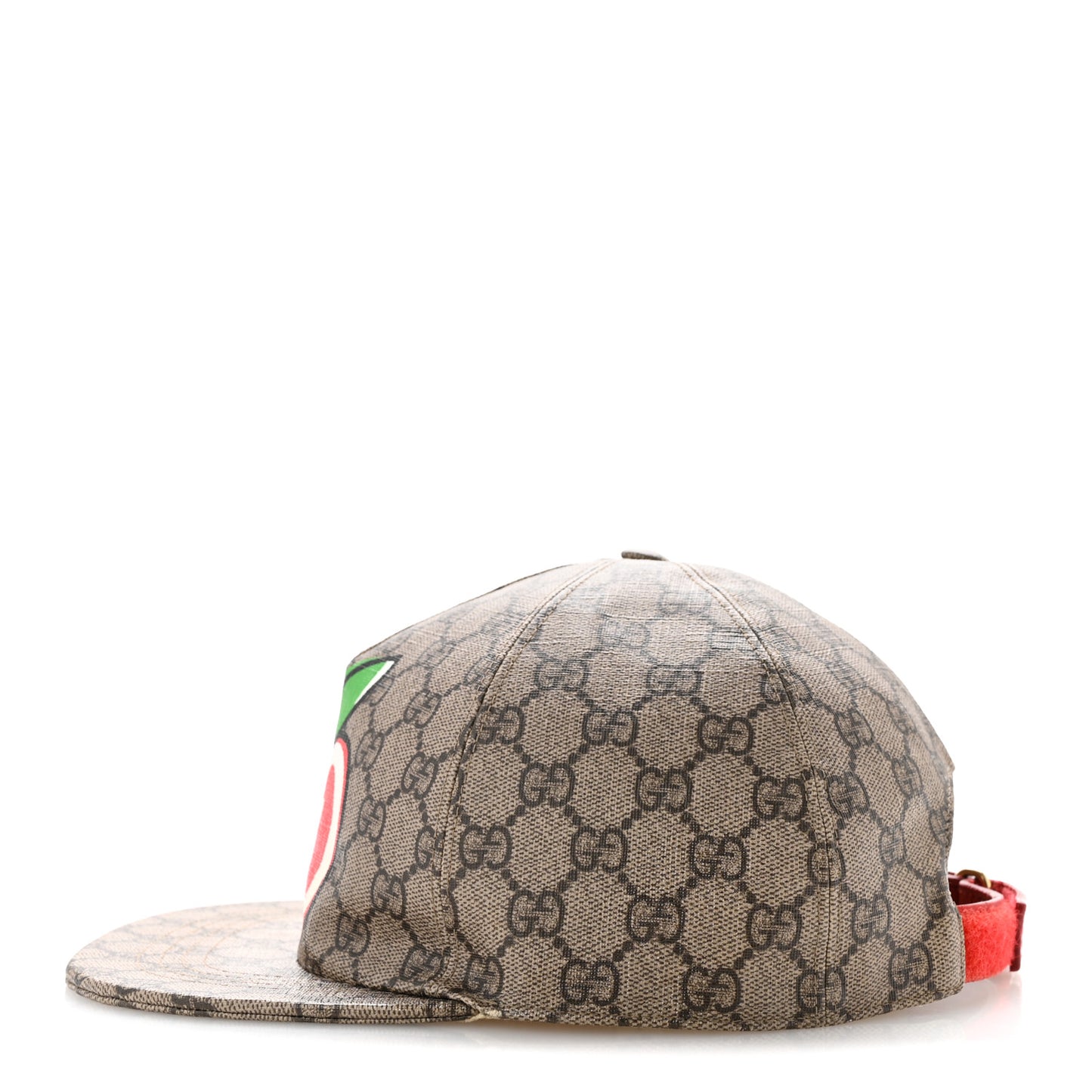 GG Supreme Monogram Apple Print Baseball Hat L Beige Red