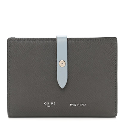 Celine Grained Calfskin Medium Multifunction Strap Wallet Pebble Mineral 1 of 9