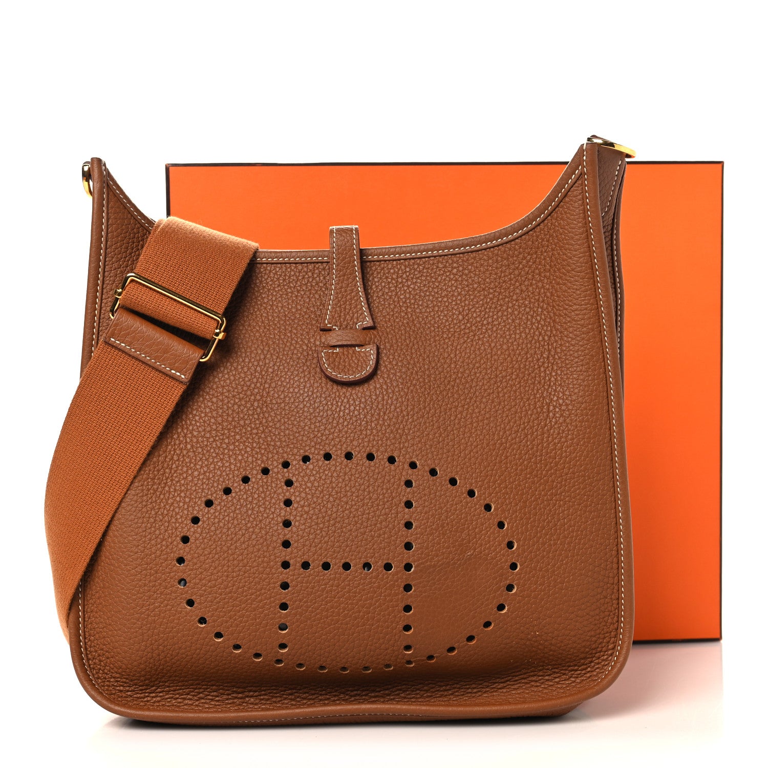 Hermes Taurillon Clemence Evelyne III PM Gold 10 of 10