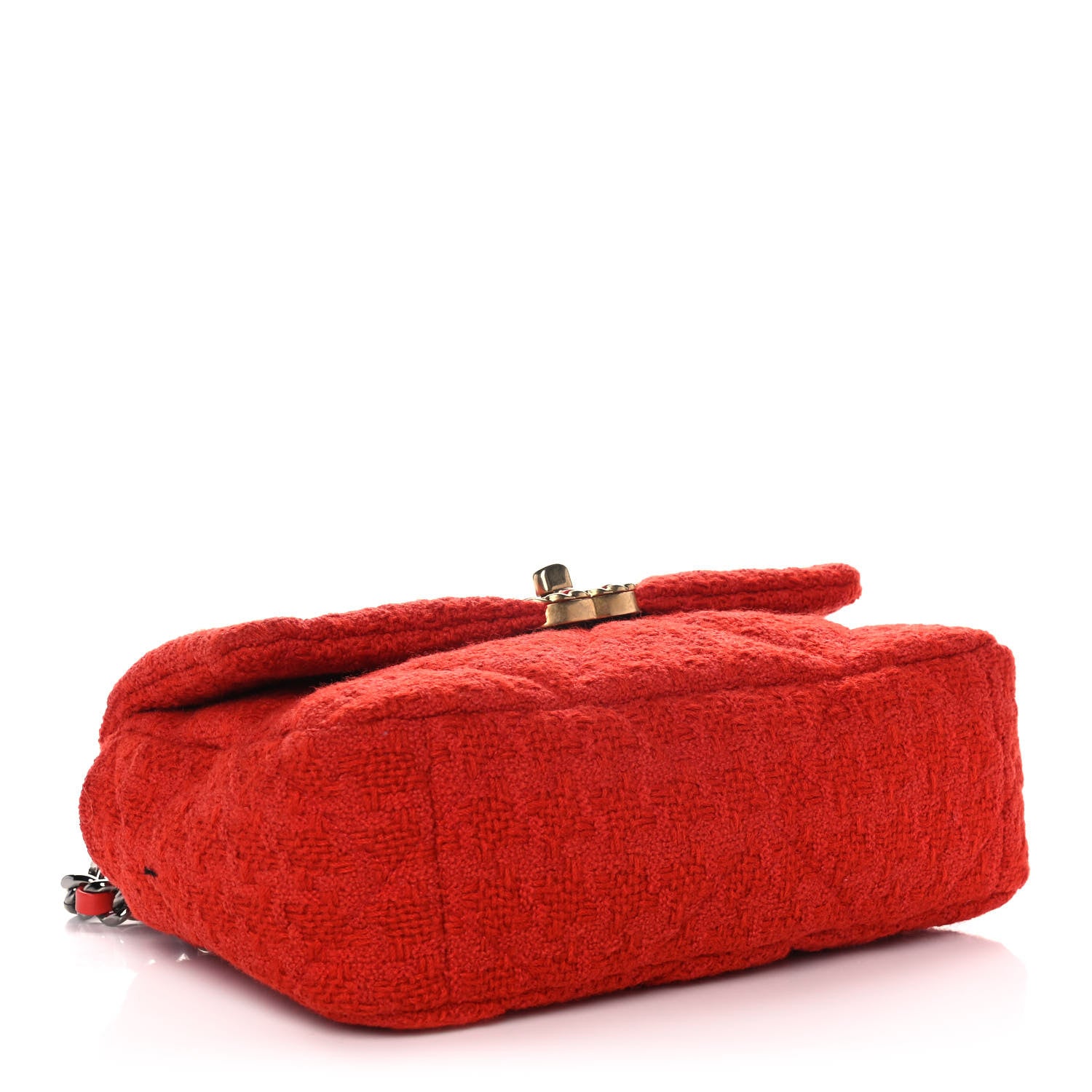 Chanel Tweed Quilted Medium Chanel 19 Flap Red 4 of 12