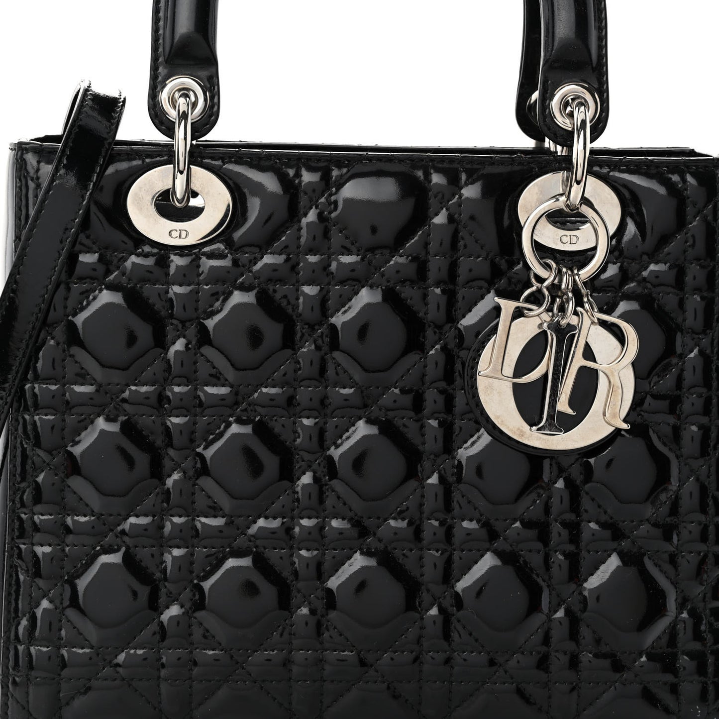 Patent Cannage Medium Lady Dior Black
