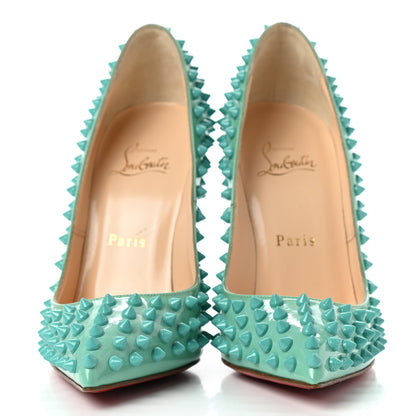 Christian Louboutin Patent Pigalle Spikes 120 Pumps 37.5 Aquamarine 2 of 8