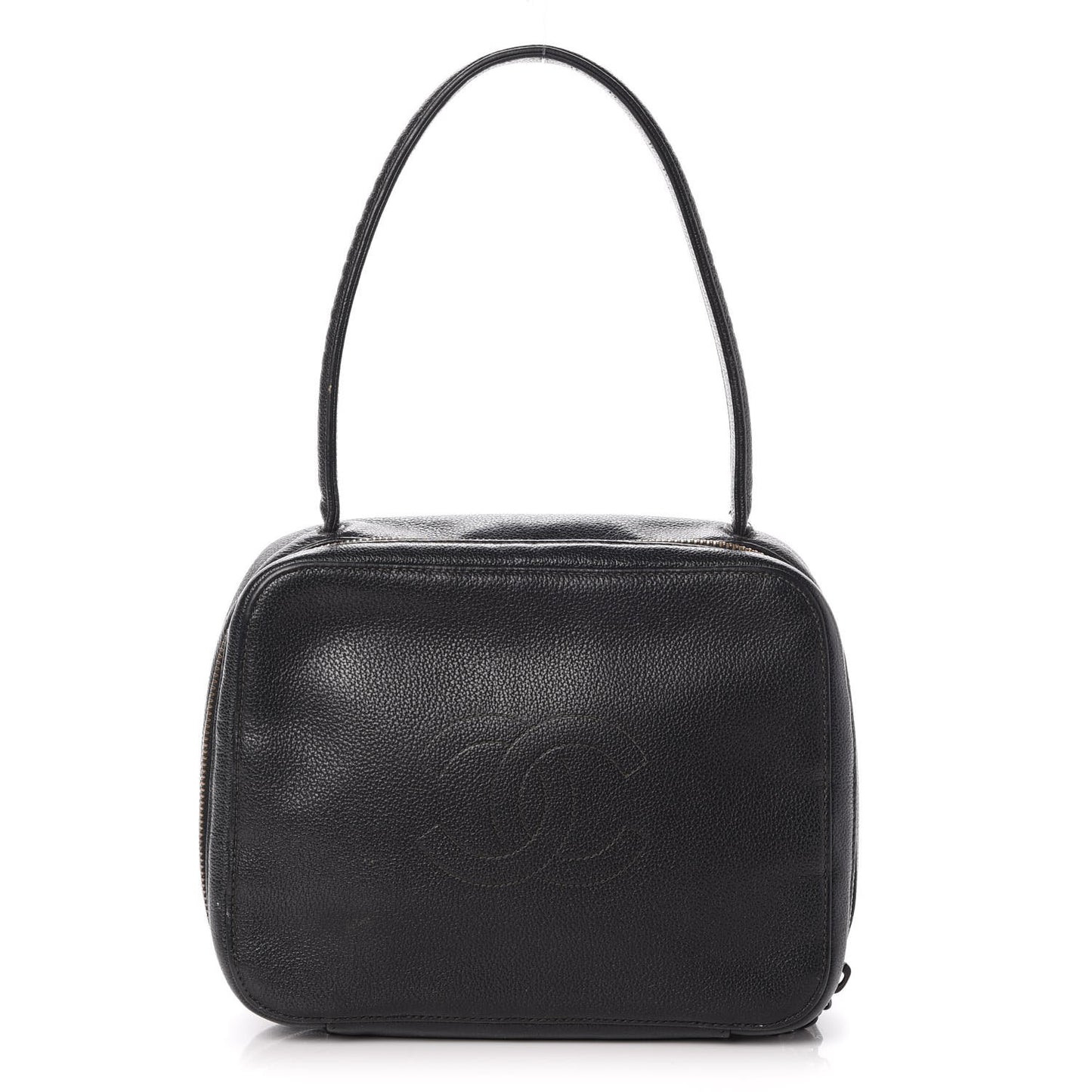 Calfskin CC Top Handle Bag Black