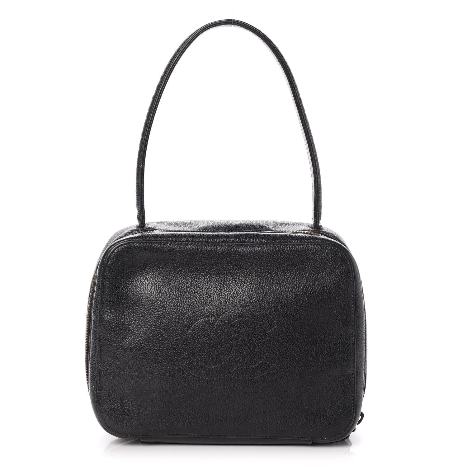 Chanel Calfskin CC Top Handle Bag Black 1 of 15