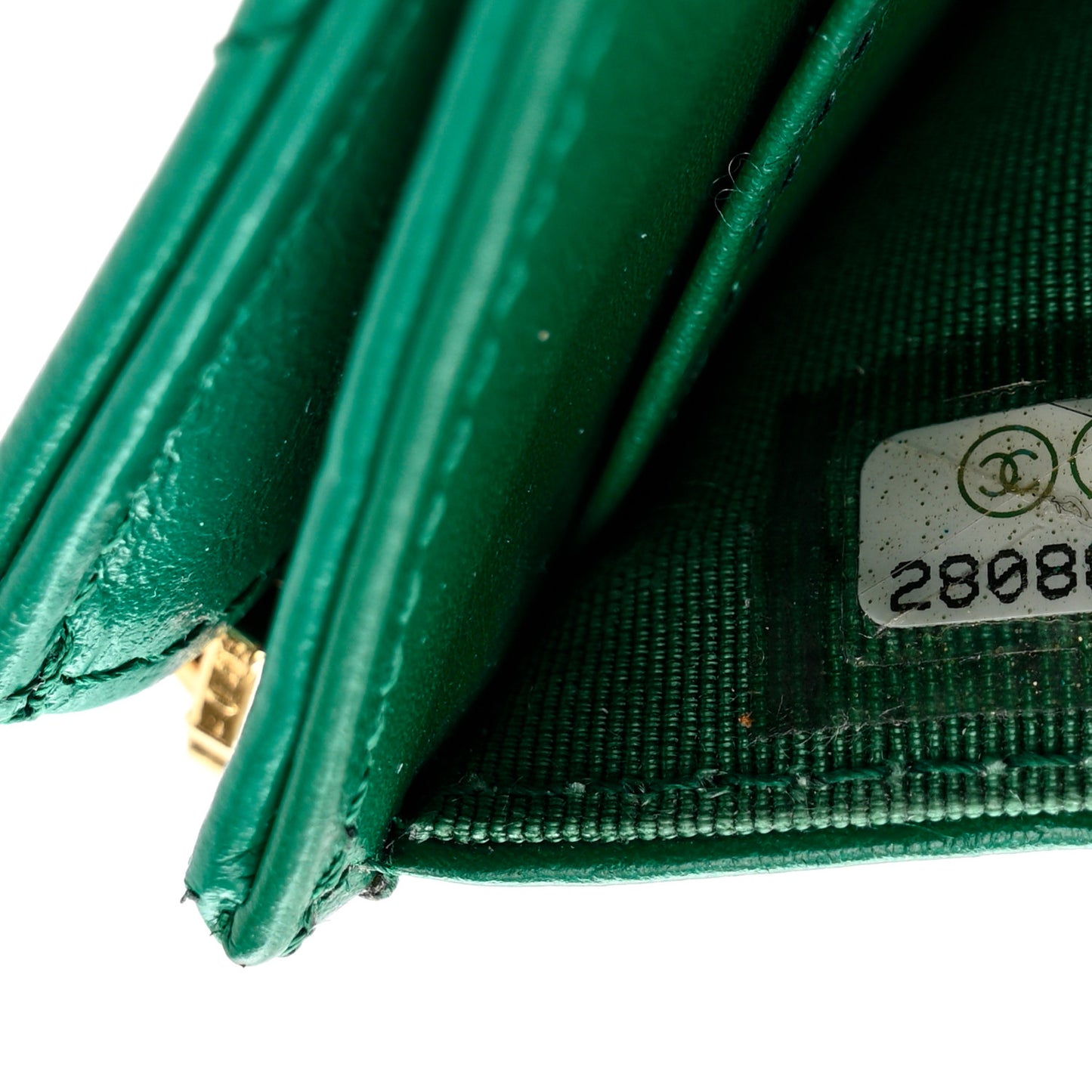 Aged Calfskin Quilted Reissue Compact Wallet Green