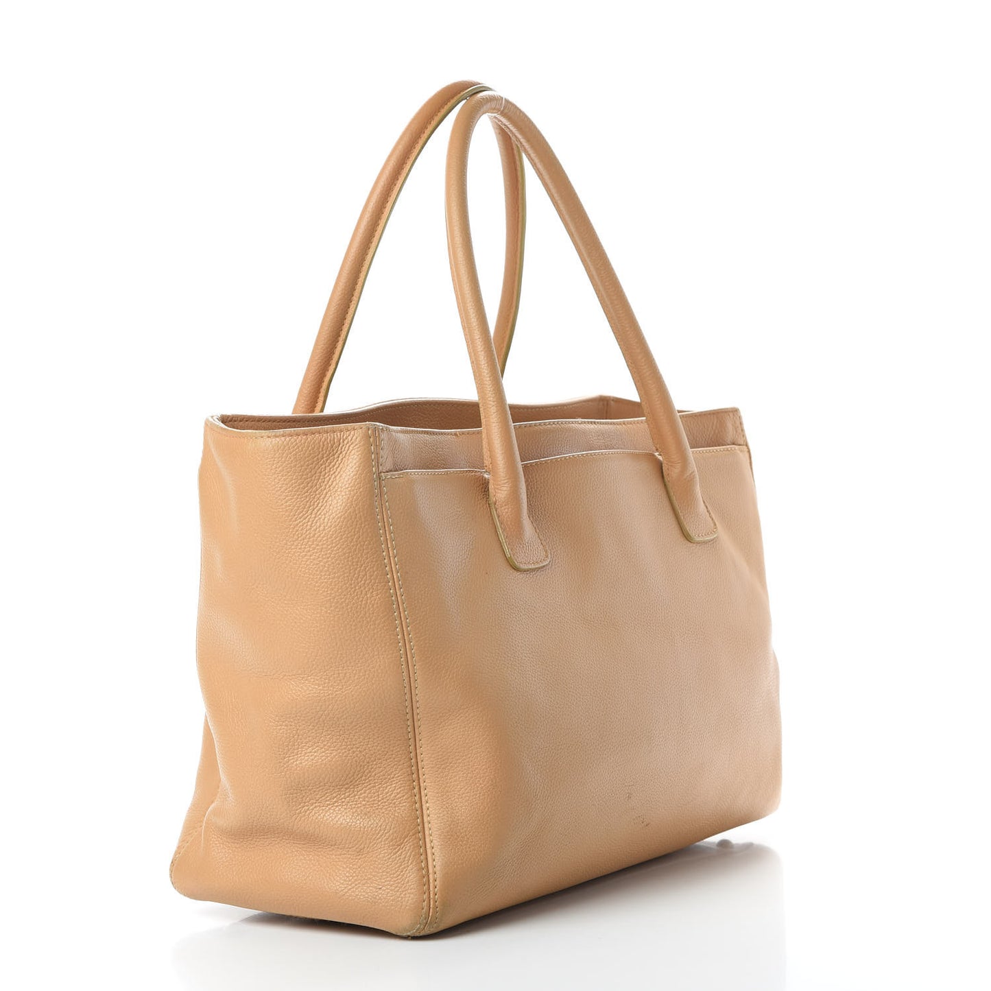 Calfskin Cerf Executive Shopper Tote Beige