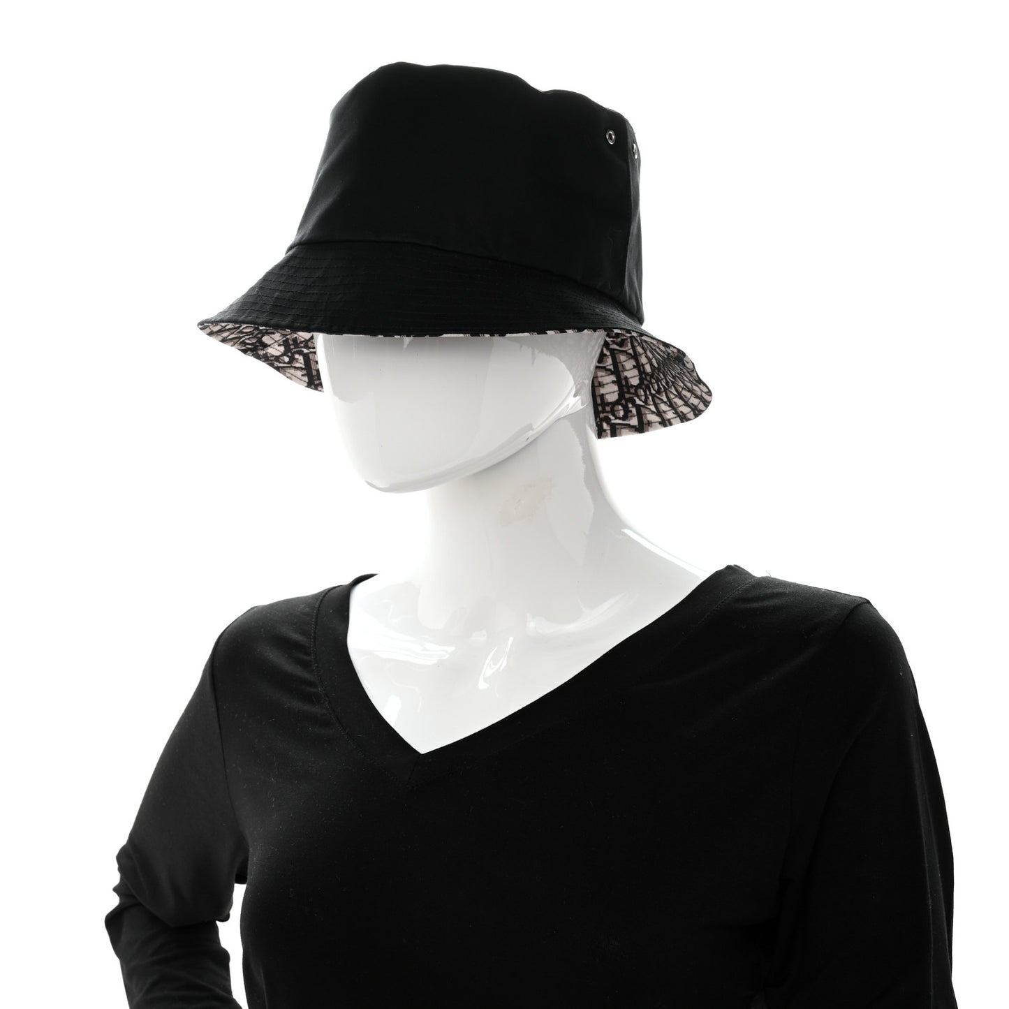 Oblique Reversible Teddy-D Brim Bucket Hat Black