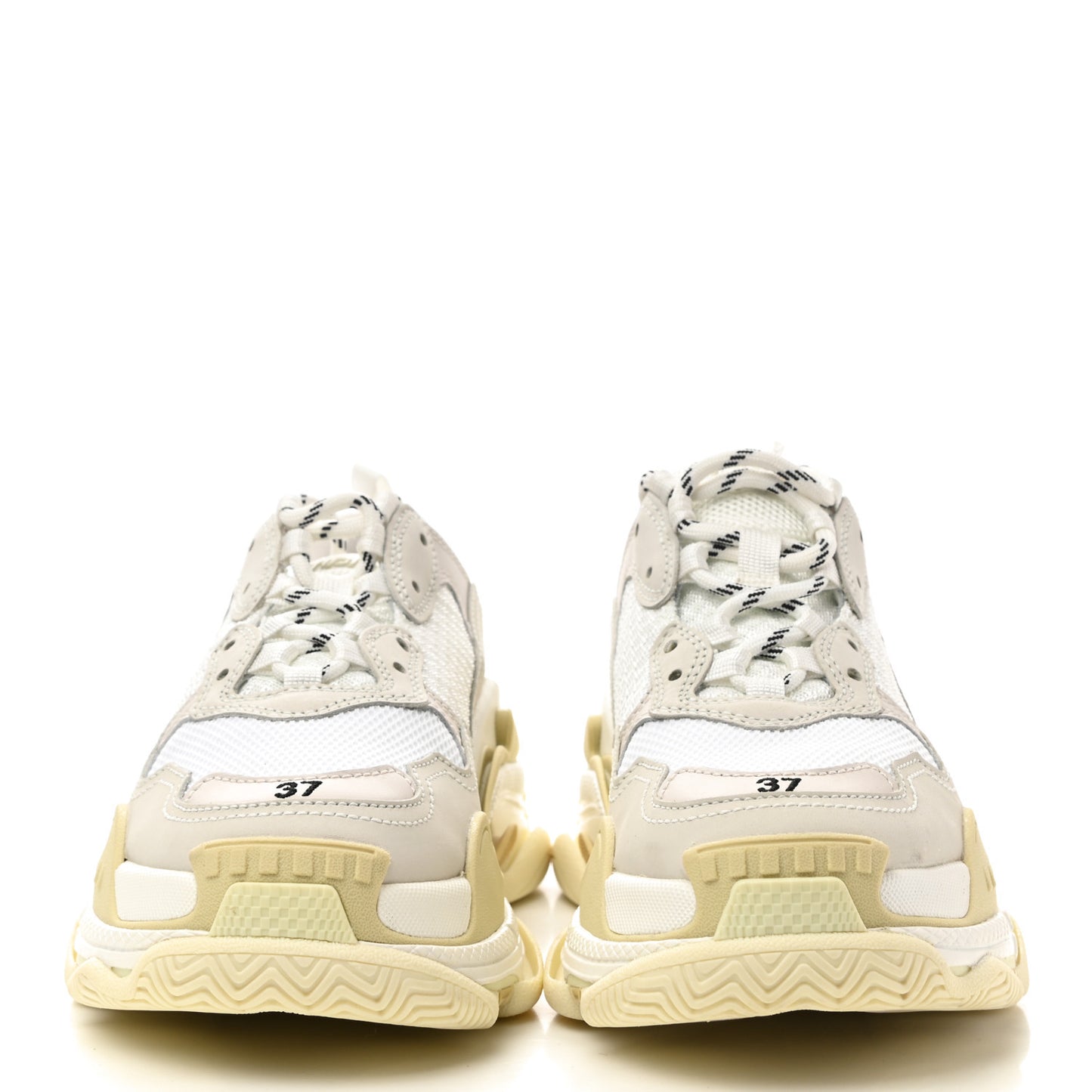 Fabric Mesh Womens Triple S Sneakers 37 White