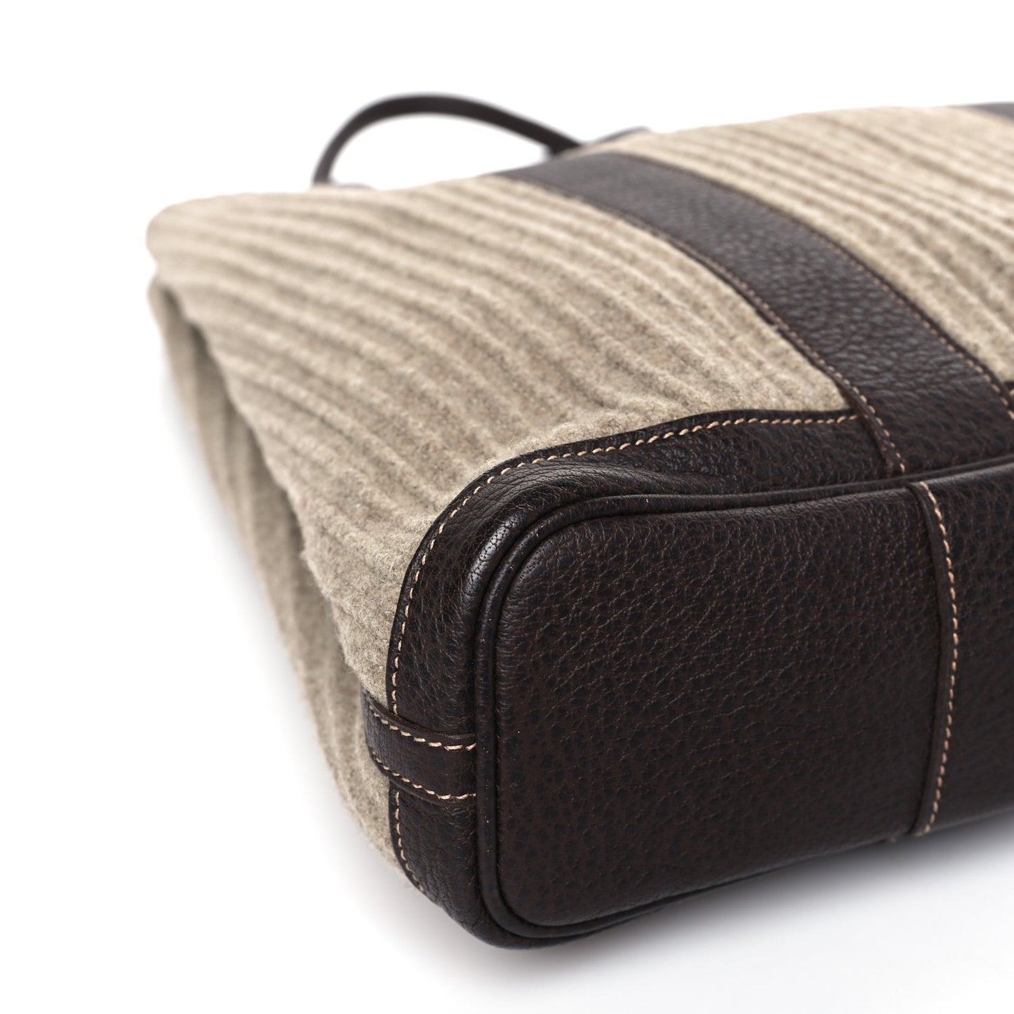 Wool Ribbed Negonda Vertical Garden Party Marron Fonce