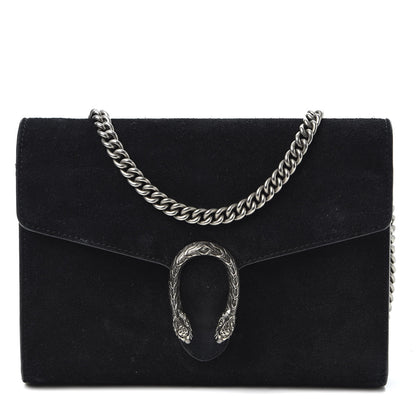 Gucci Suede Mini Dionysus Chain Wallet Black 1 of 9