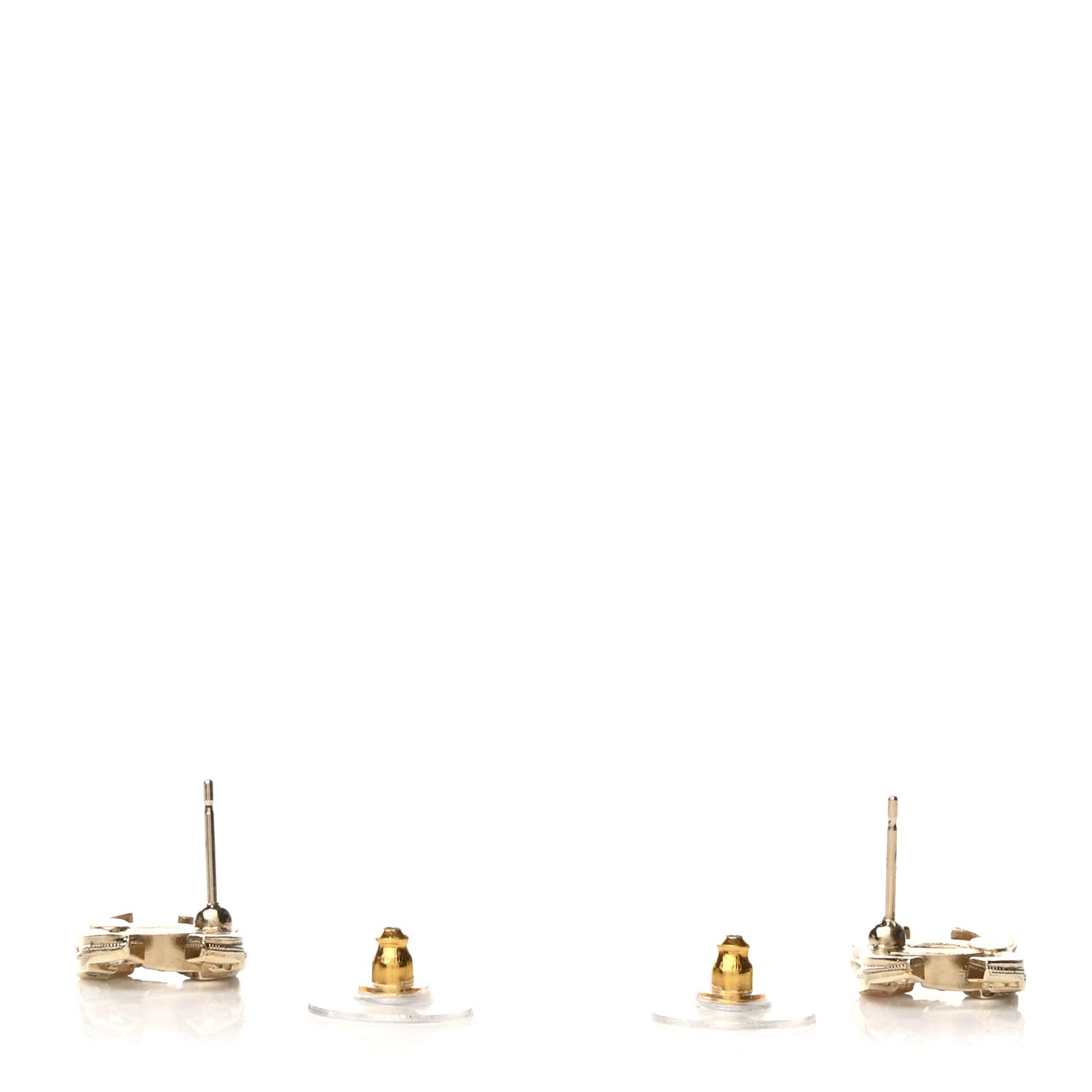 Chanel Crystal CC Earrings Gold Multicolor 3 of 5