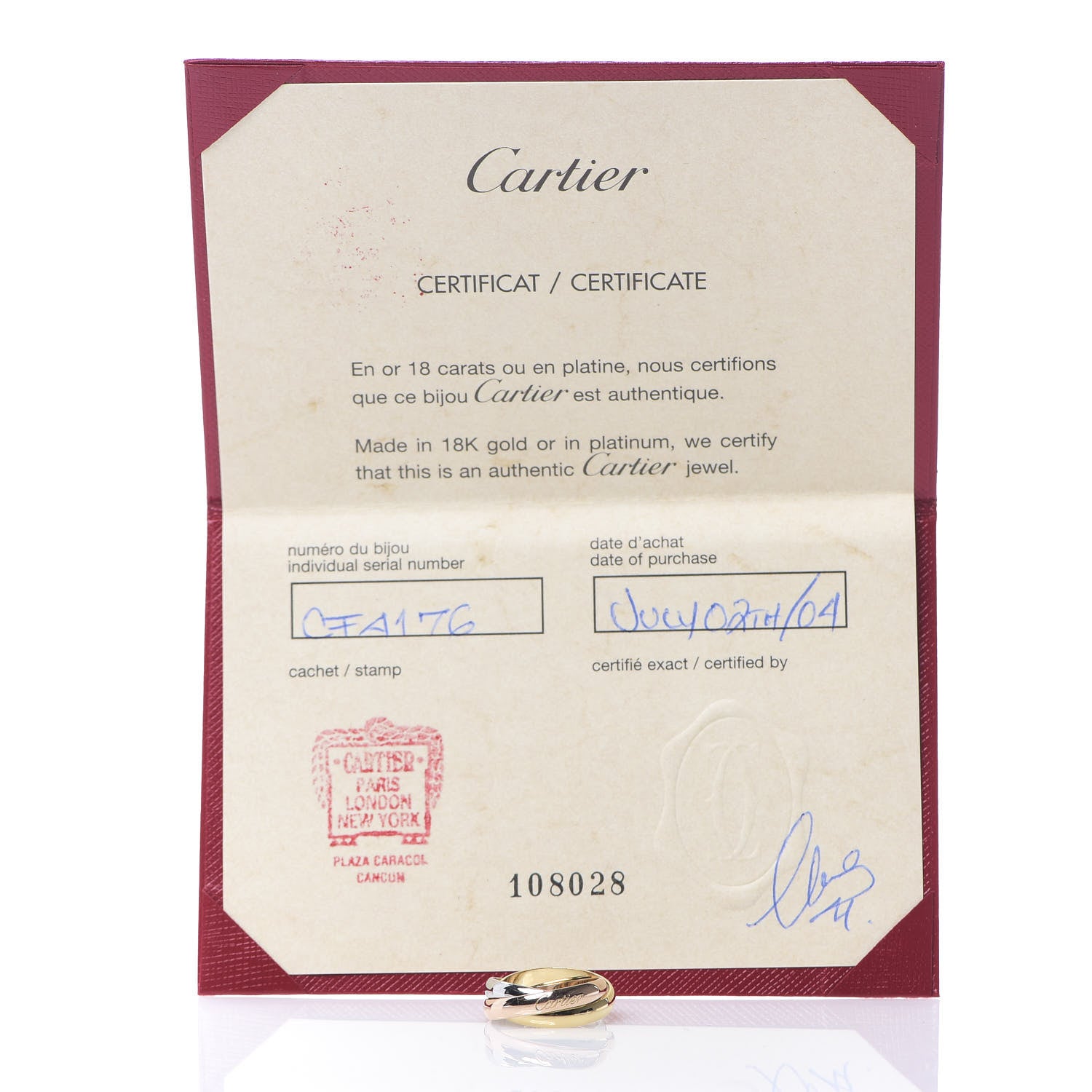 Cartier 18K Pink Yellow White Gold Classic Trinity Ring 52 6 6 of 6