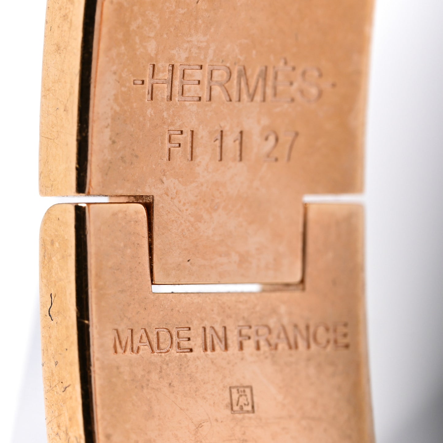 Enamel Narrow Clic Clac H Bracelet GM White
