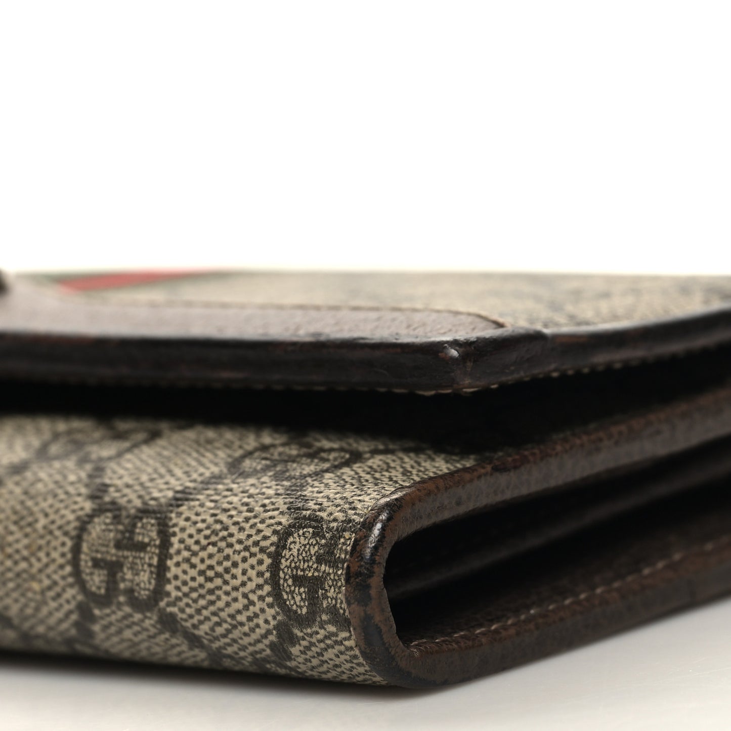 GG Supreme Monogram Web Ophidia Wallet On Chain Brown