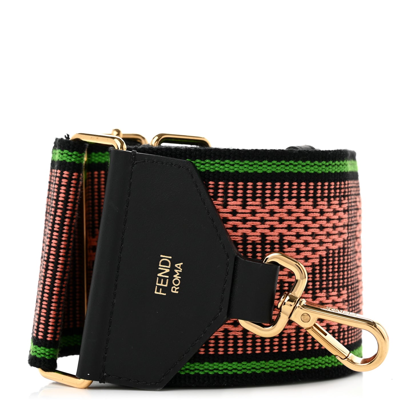 Cannete Ribbon Poly Vitello Century Logo Adjustable Strap You Coral Green