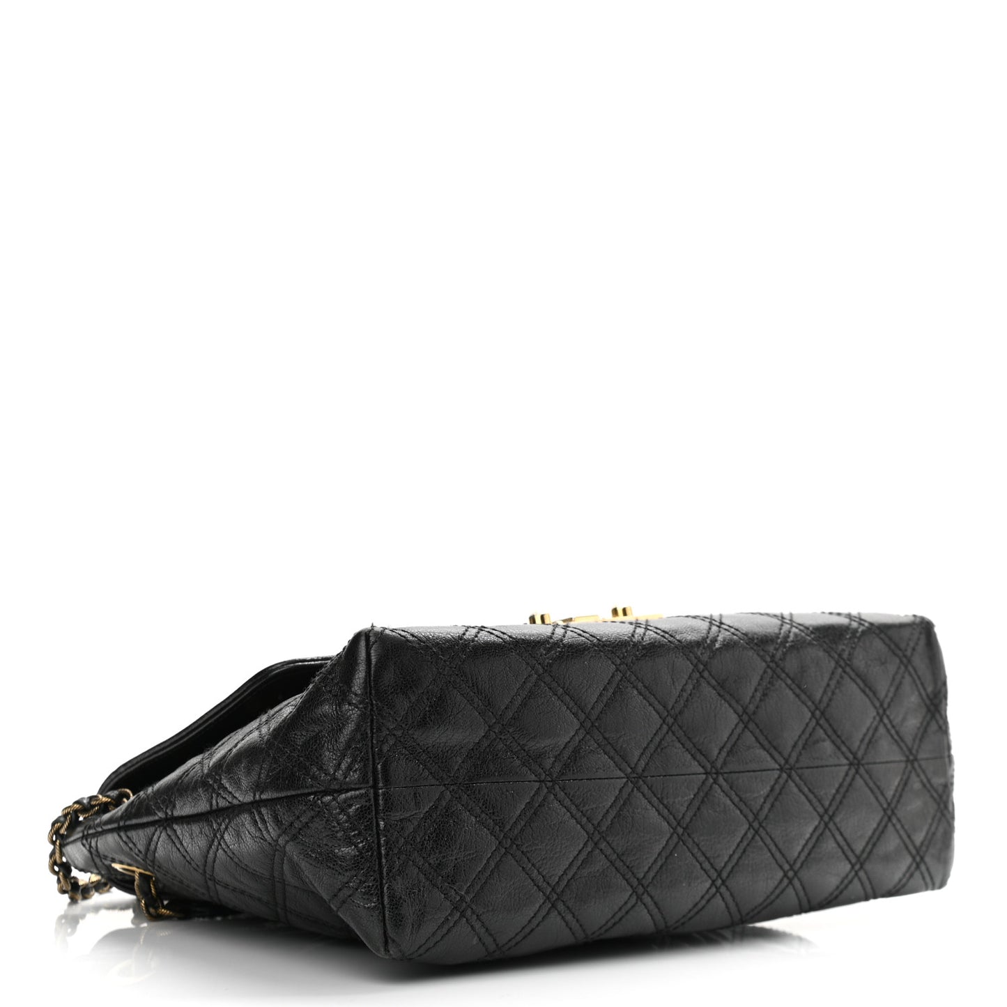 Lacquered Lambskin Baroque The Large Single Flap Black