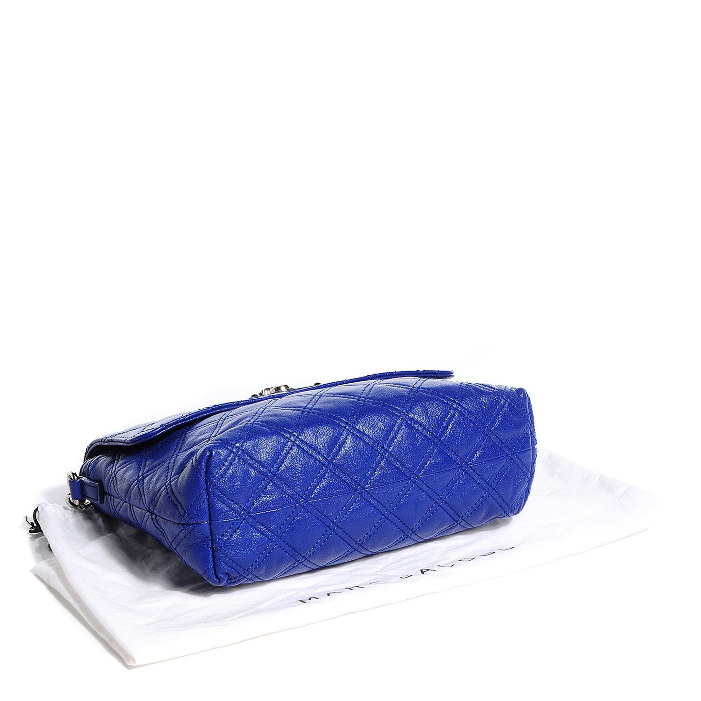Lambskin Quilted The Large Single Flap Bright Blue