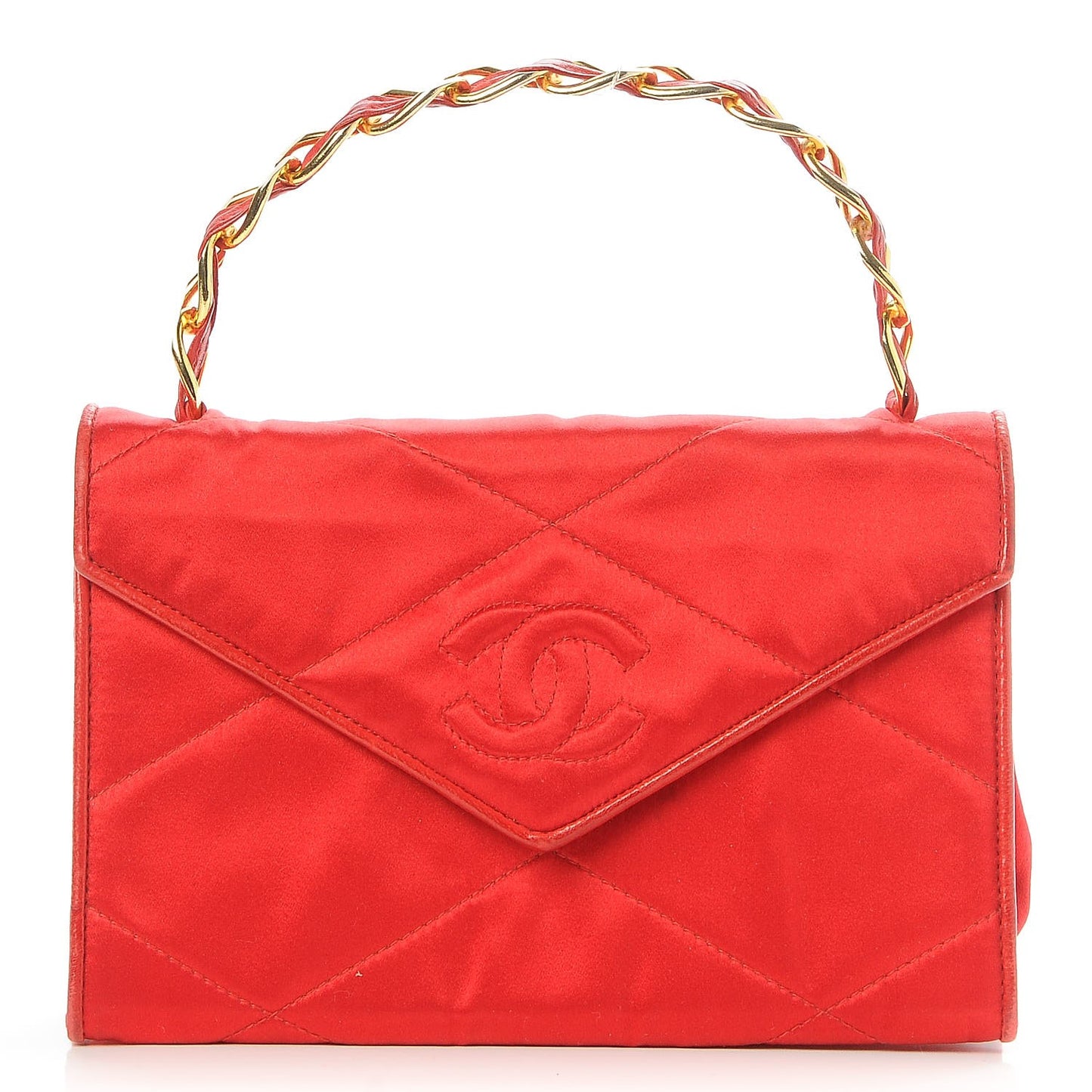 Satin CC Envelope Flap Red