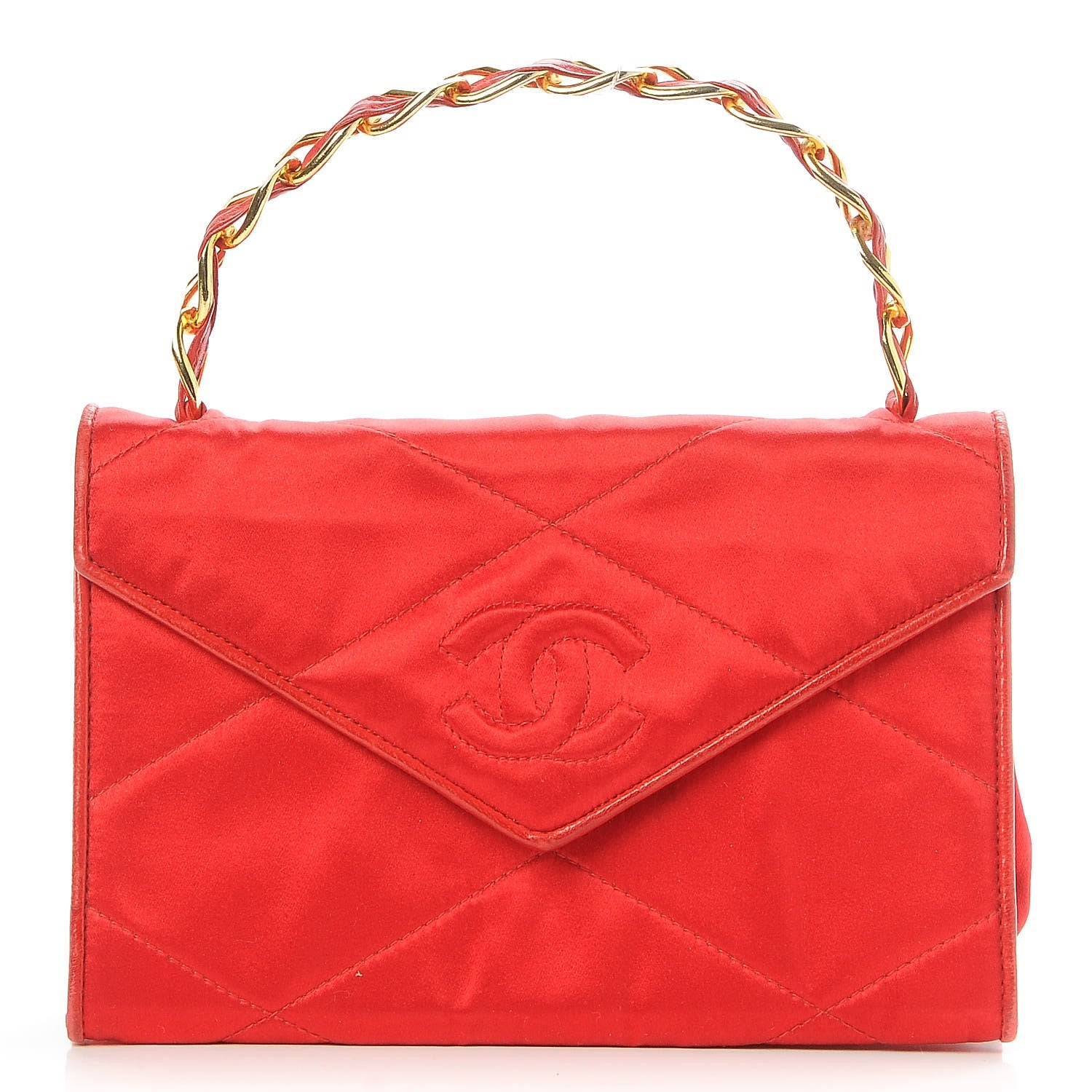 Chanel Satin CC Envelope Flap Red 1 of 8
