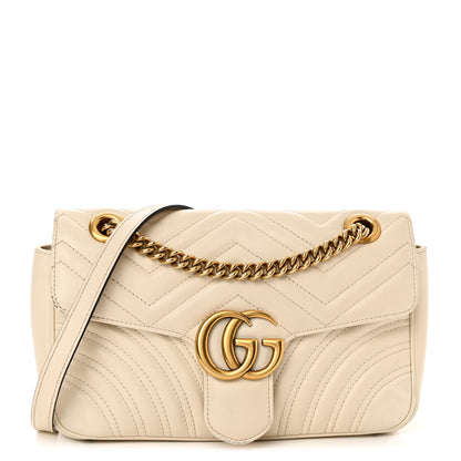 Gucci Calfskin Matelasse Small GG Marmont Shoulder Bag White 1 of 10