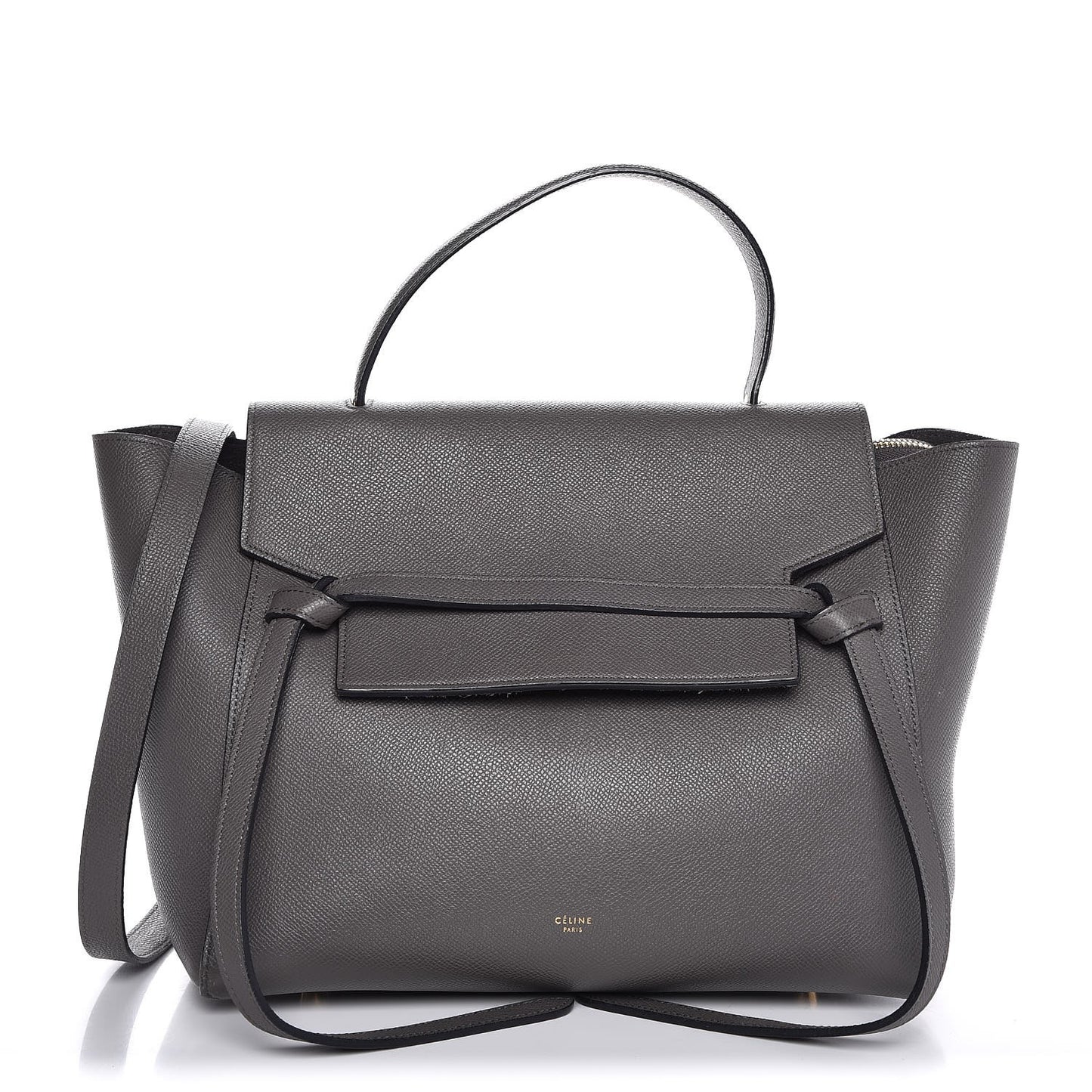 Grained Calfskin Mini Belt Bag Grey