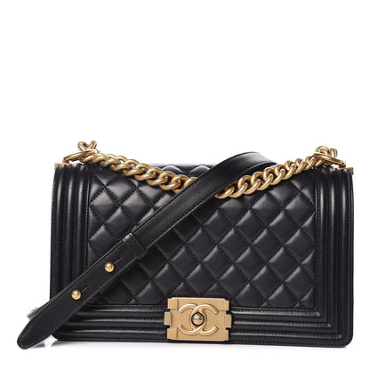 Chanel Lambskin Quilted Medium Boy Flap Black 1 of 14