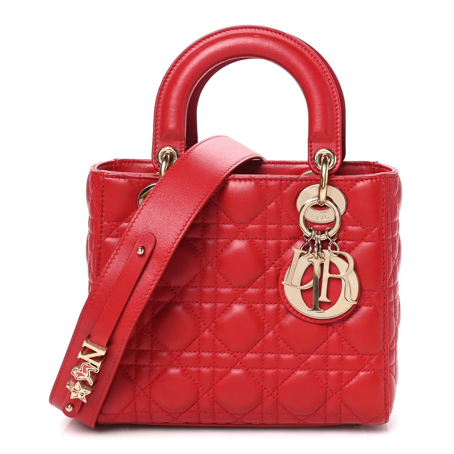 Christian Dior Lambskin Cannage Small My ABCDior Lady Dior Red 1 of 9