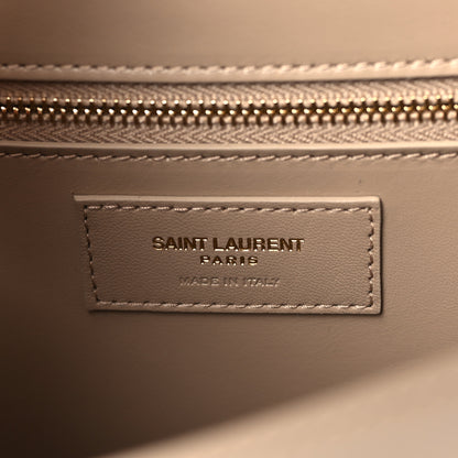Saint Laurent Box Calfskin Le Carre Satchel Dark Beige 6 of 9