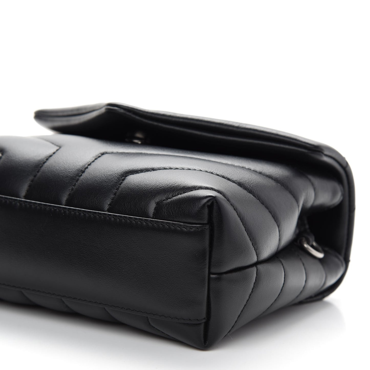 Calfskin Y Quilted Monogram Toy Loulou Crossbody Bag Black