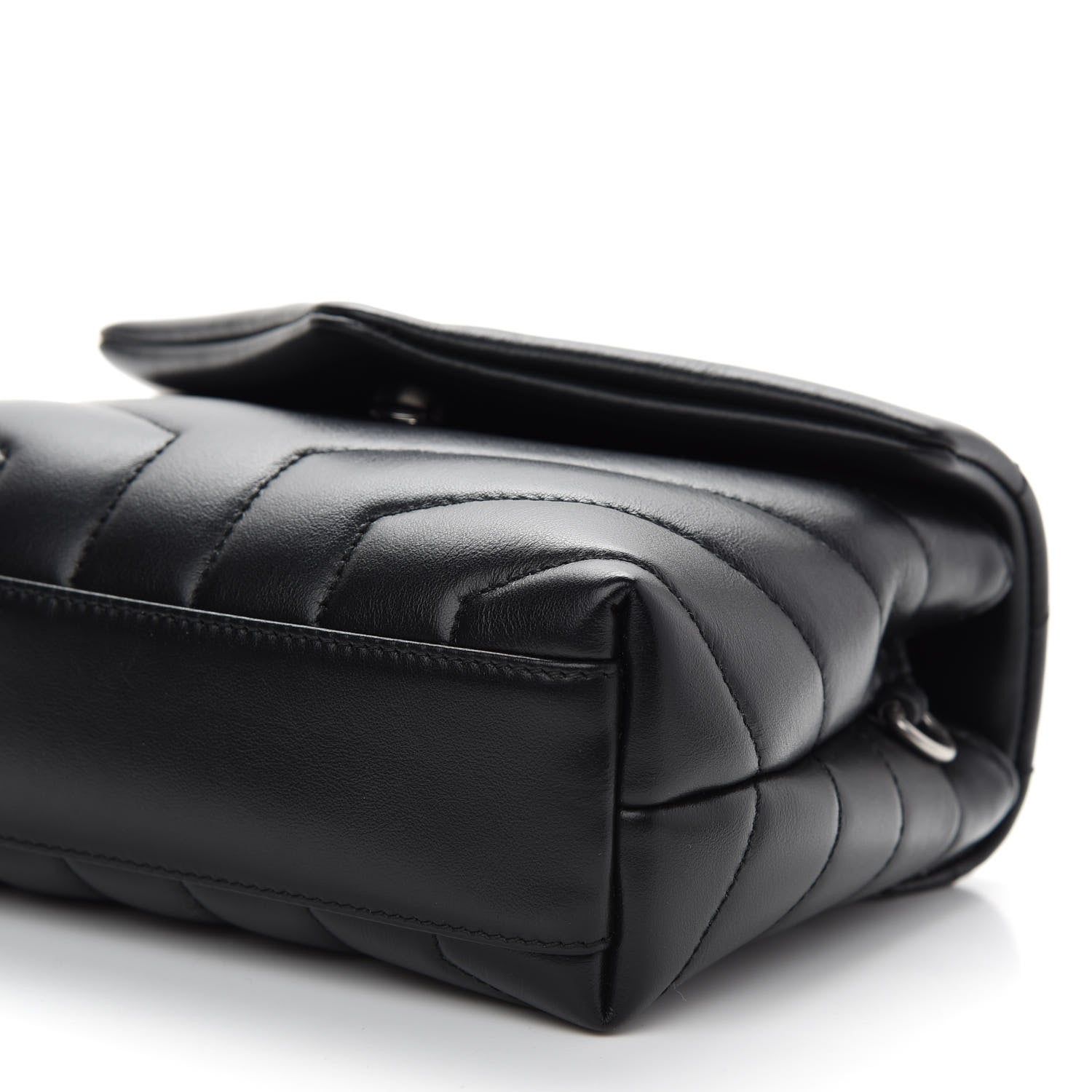 Saint Laurent Calfskin Y Quilted Monogram Toy Loulou Crossbody Bag Black 8 of 8