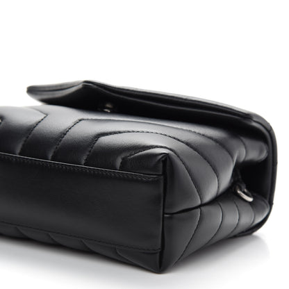 Saint Laurent Calfskin Y Quilted Monogram Toy Loulou Crossbody Bag Black 8 of 8