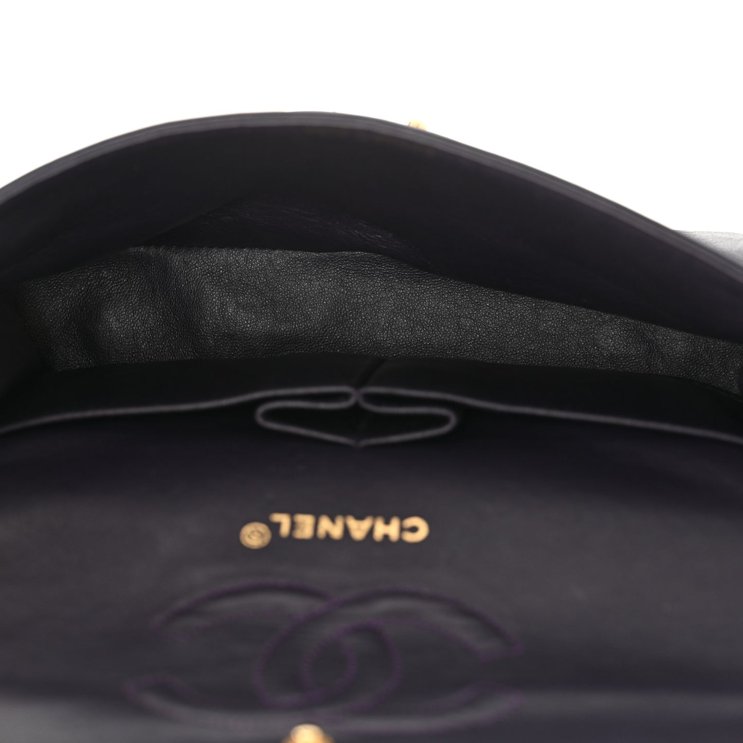 Lambskin Chevron Quilted Small Double Flap Purple