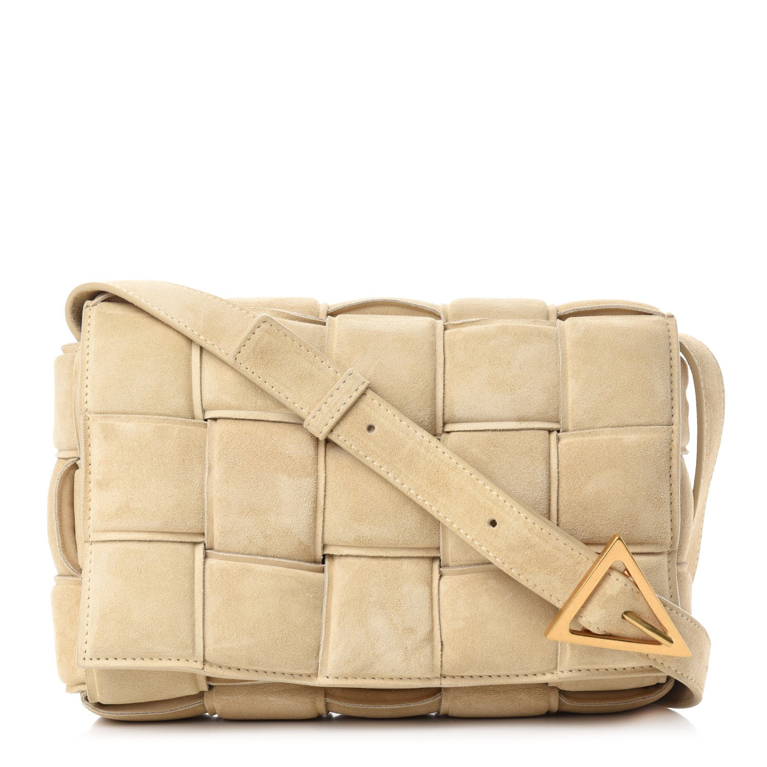 Bottega Veneta Suede Calfskin Maxi Intrecciato Padded Cassette Crossbody Bag Sand 1 of 11