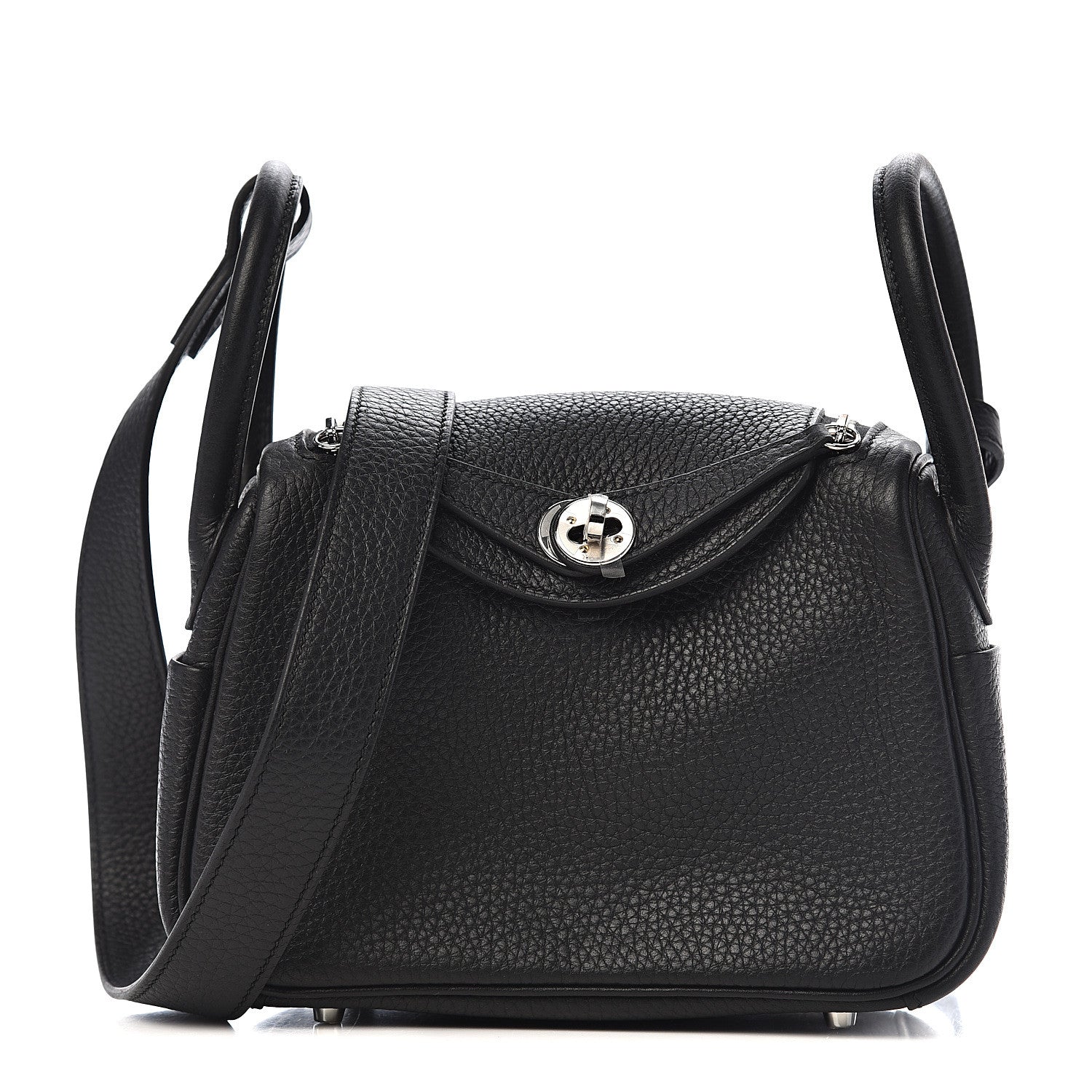 Hermes Taurillon Clemence Mini Lindy 20 Black 1 of 10
