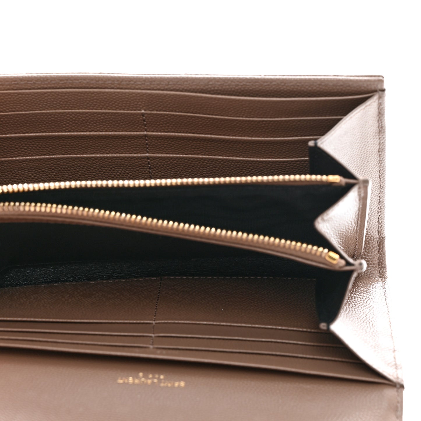 Grain De Poudre Matelasse Chevron Monogram Flap Wallet Taupe