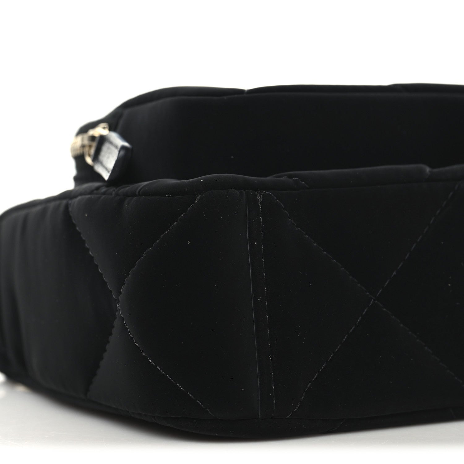 Chanel Velvet Effect Nylon Shiny Crumpled Calfskin Quilted Chanel 25 Clutch With Chain Black 9 of 12