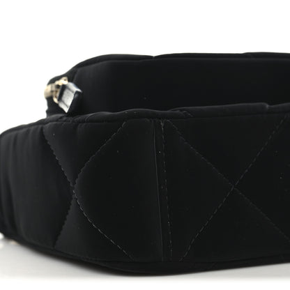 Chanel Velvet Effect Nylon Shiny Crumpled Calfskin Quilted Chanel 25 Clutch With Chain Black 9 of 12