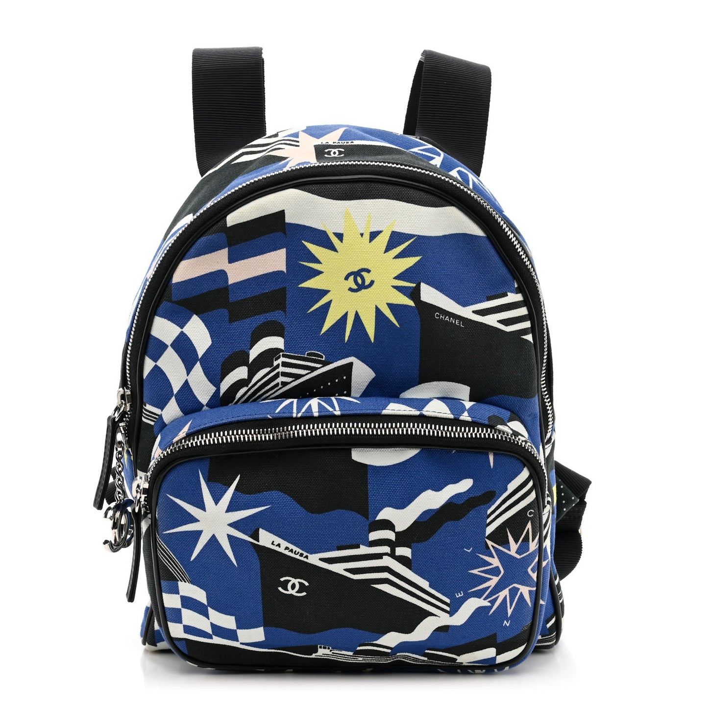 Canvas Cruise La Pausa Print Backpack Blue Multicolor