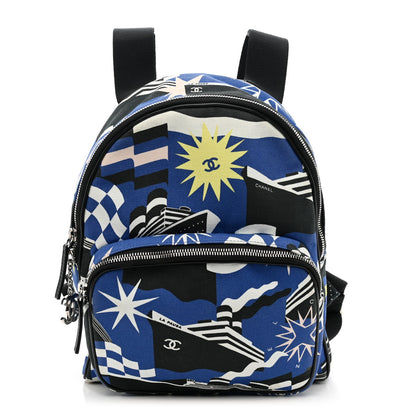 Chanel Canvas Cruise La Pausa Print Backpack Blue Multicolor 1 of 9