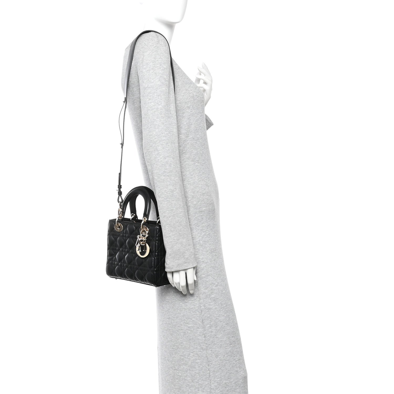 Christian Dior Lambskin Cannage Small My ABCDior Lady Dior Black 2 of 11