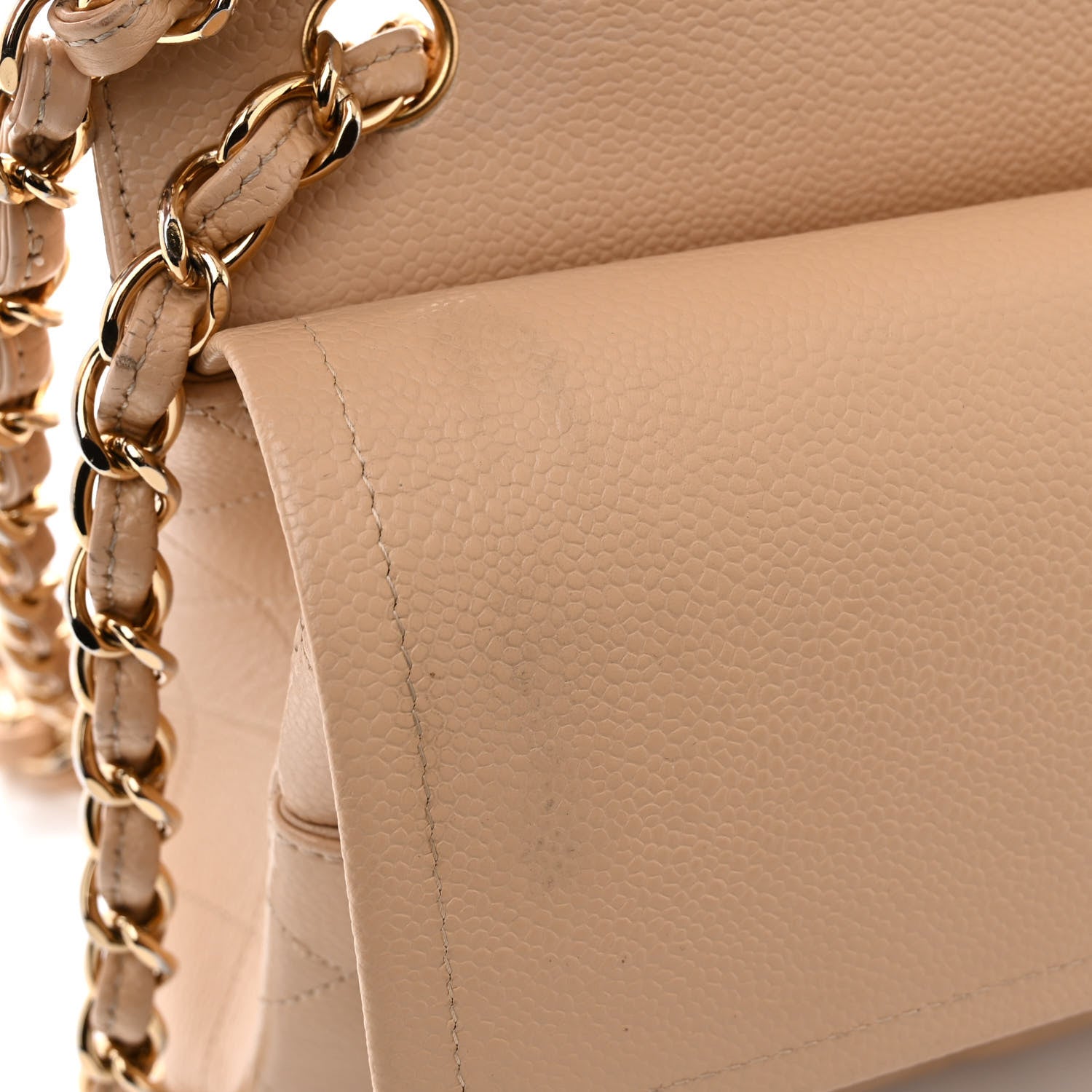 Chanel Caviar Quilted Jumbo Double Flap Beige Clair 10 of 13