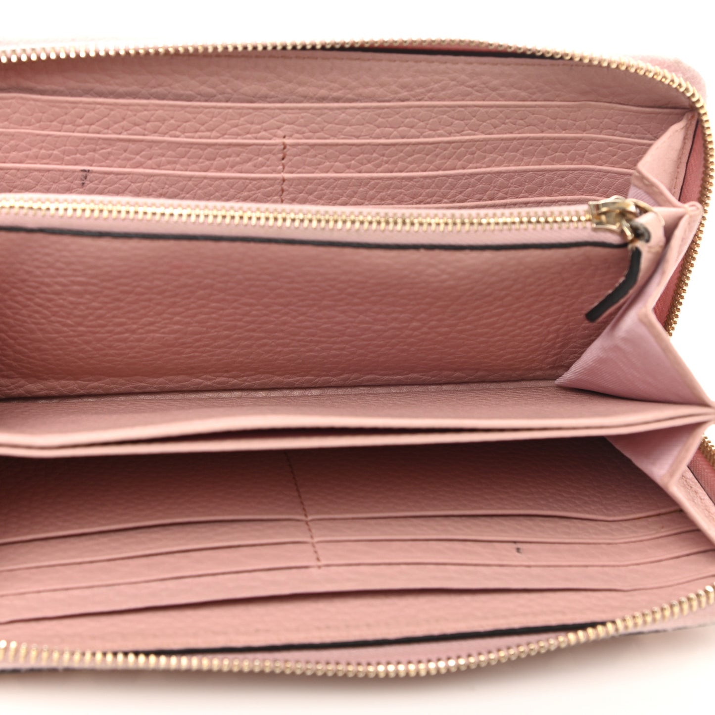 Pebbled Calfskin Rockstud Zip Around Wallet Water Rose