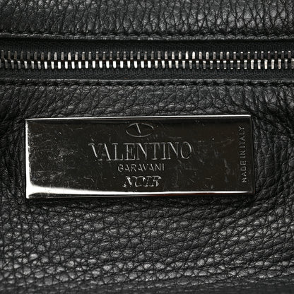 Valentino Garavani Grained Calfskin Onyx Small Rockstud Rolling Tote Black 6 of 9