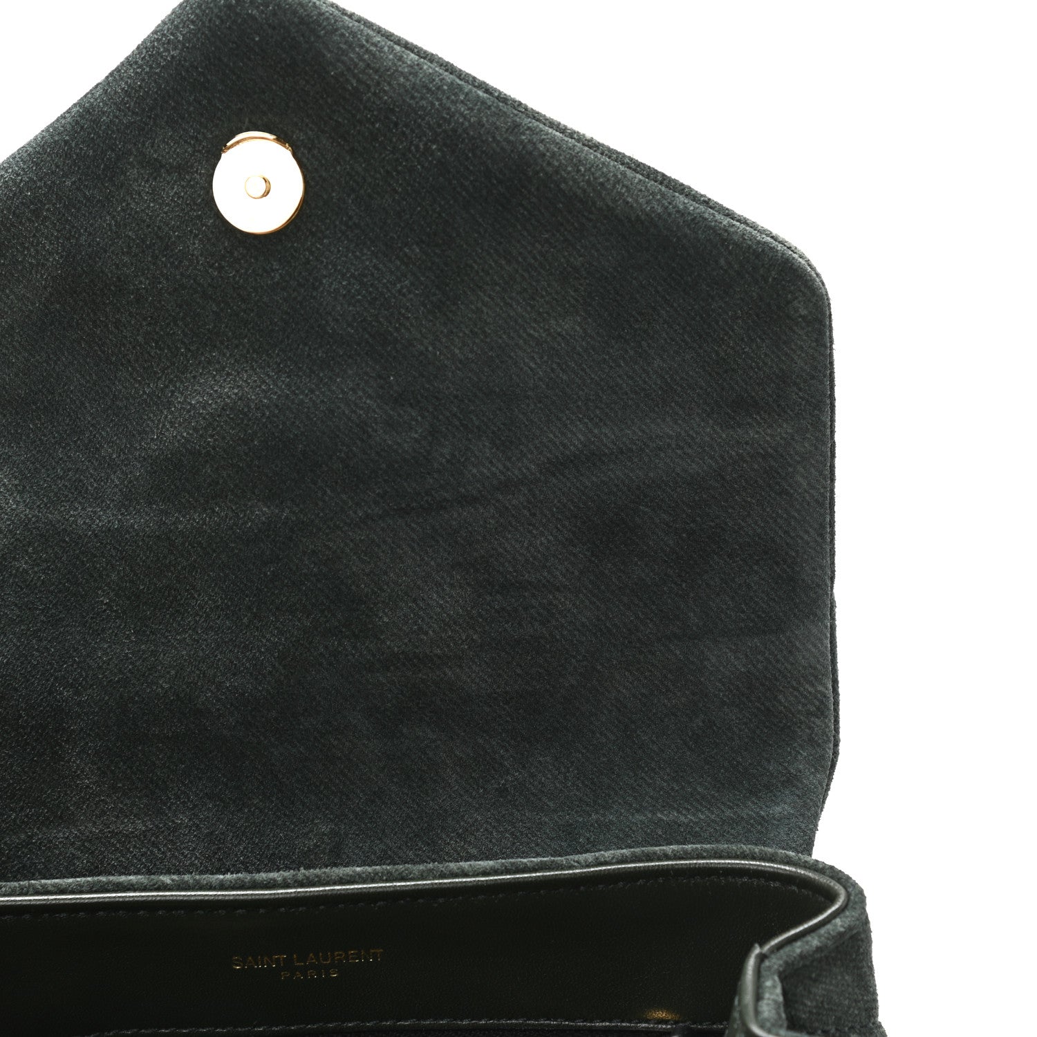 Saint Laurent Croute Velour Y Quilted Monogram Toy Loulou Crossbody Bag Dark Forest 11 of 12