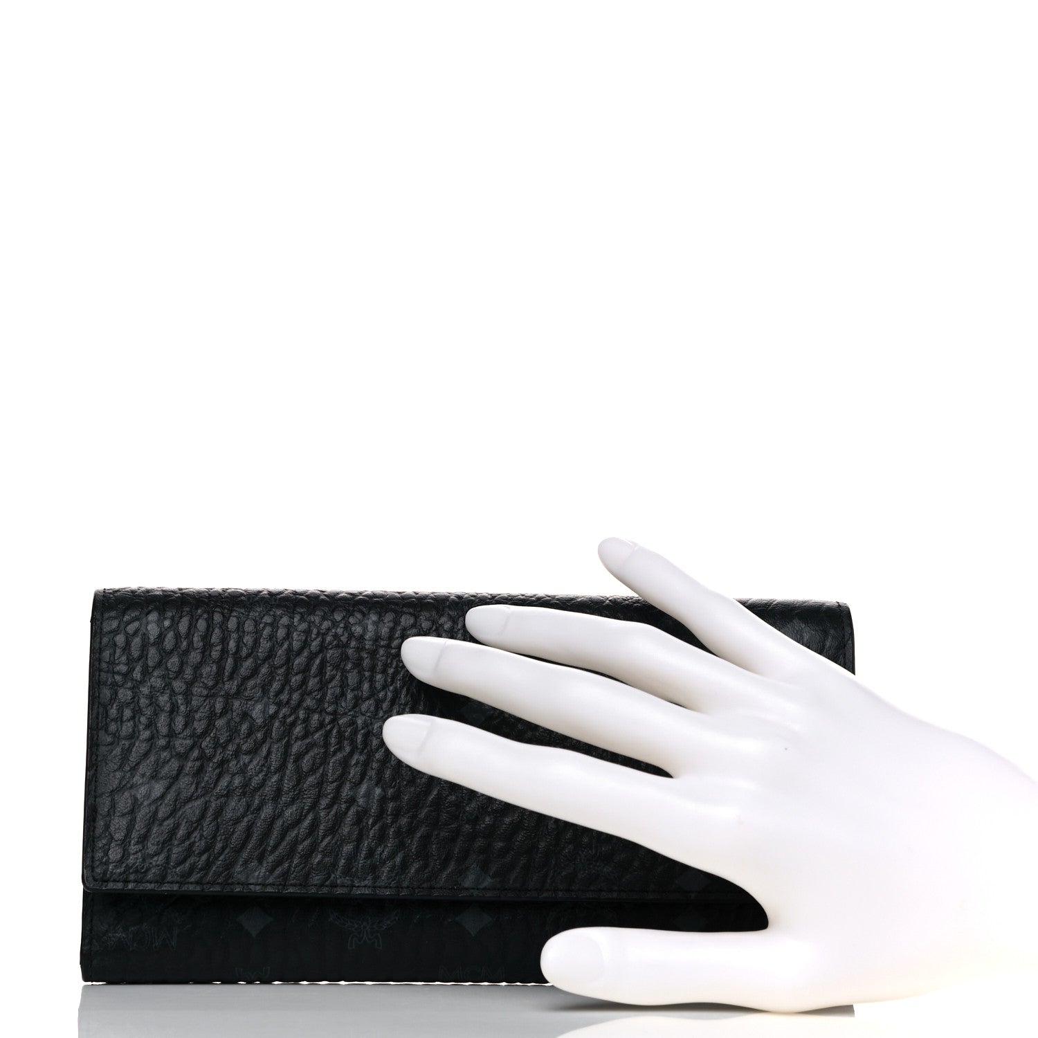 MCM Visetos Large Tri-Fold Flap Wallet Black 2 of 10