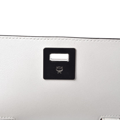 MCM Grained Calfskin Medium Milla Convertible Backpack White Flake 10 of 12