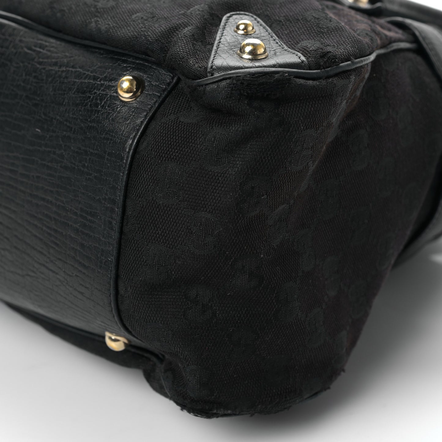 Monogram Web Large Horsebit Satchel Chain Black