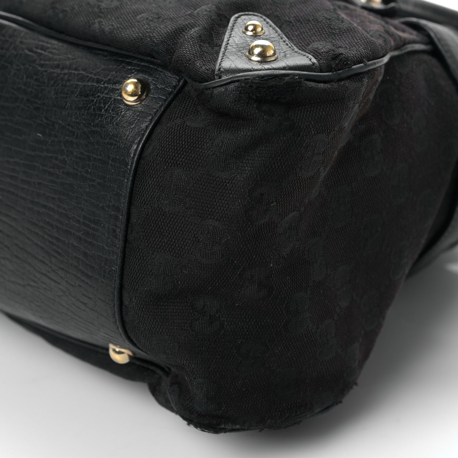 Gucci Monogram Web Large Horsebit Satchel Chain Black 9 of 9