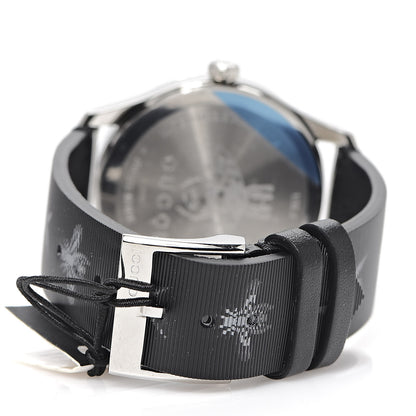 Gucci Stainless Steel Calfskin 38mm G-Timeless Bee Star Hologram Quartz Watch Black 4 of 6