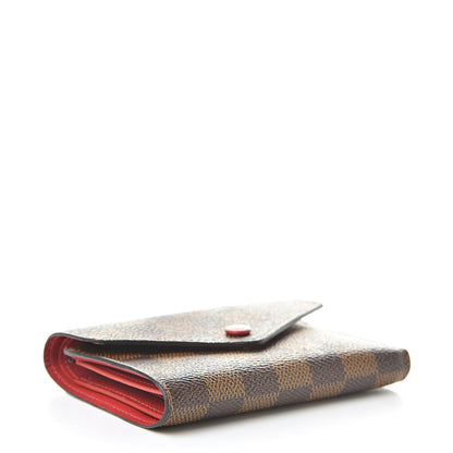 Louis Vuitton Damier Ebene Victorine Wallet Red 4 of 8